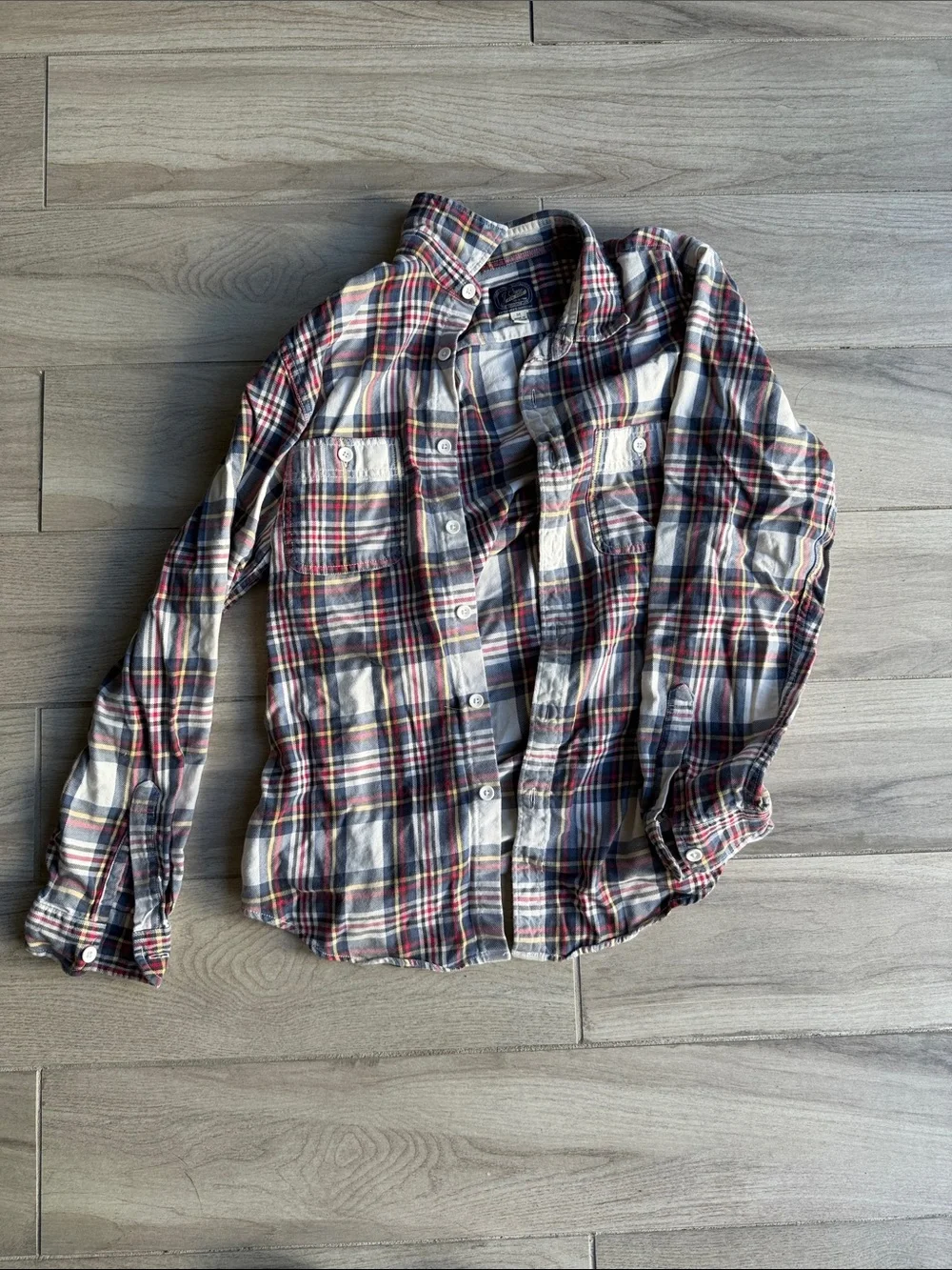 J. Crew Plaid Button-Down Shirt - Red, Navy & White